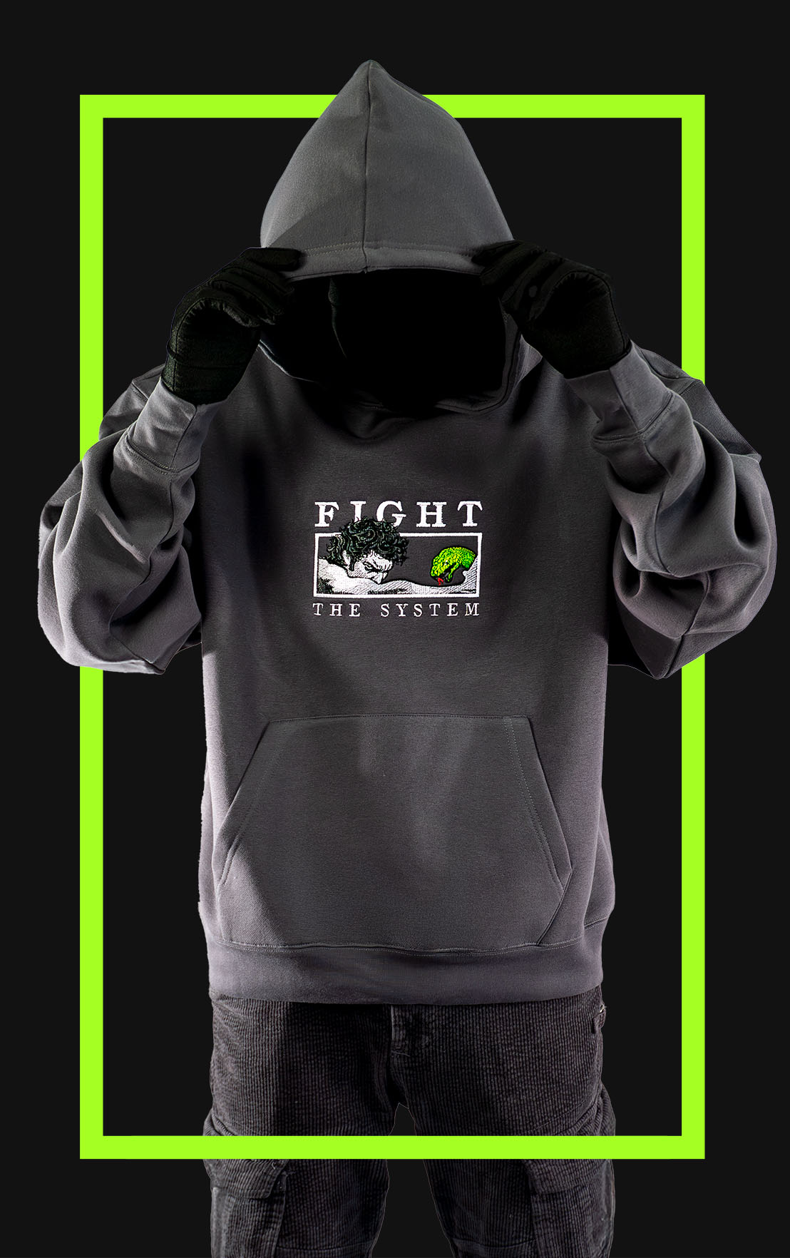 Fight The System Embroided Hoodie